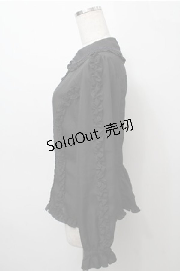 画像3: metamorphose / フリルカラーブラウス  黒 S-25-09-06-028-ME-BL-HR-ZS (3)