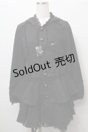 画像: ALGONQUINS / くまみみティアードコート  黒 S-25-09-06-030-AL-CO-HR-ZS