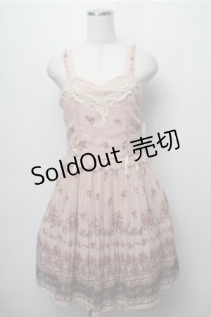 画像: axes femme / ローズメッセージパネル柄ワンピース  ピンク S-25-09-06-033-AX-OP-AS-ZS
