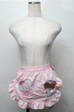 画像: axes femme kawaii / mikkoコラボ刺繍エプロン  ピンク S-25-09-07-005-AX-SK-AS-ZS