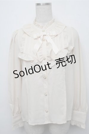 画像: axes femme kawaii / スタンド襟フリルブラウス  オフ S-25-09-07-008-AX-BL-AS-ZS