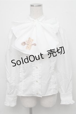 画像: axes femme kawaii / スプーン持ちのクマさんブラウス M 白 S-25-09-07-011-AX-BL-AS-ZS