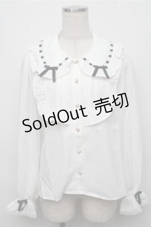 画像: axes femme kawaii / 梯子レース丸襟ブラウス  白 S-25-09-07-012-AX-BL-AS-ZS