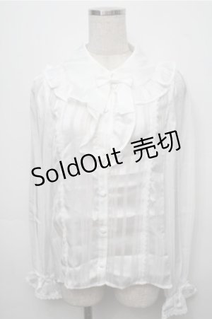 画像: axes femme kawaii / ストライプシアーブラウス M 白 S-25-09-07-013-AX-BL-AS-ZS