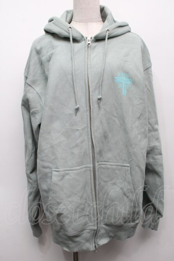 画像1: KRY CLOTHING / 「GANMEN」フーディー  スモークグリーン S-25-09-10-041-EL-TO-HR-ZS (1)