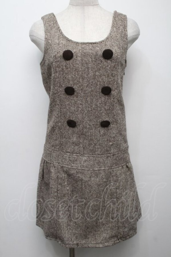 画像1: LIZ LISA / Wボタンツイードジャンスカ  ブラウン S-25-09-10-043-LO-OP-AS-ZS (1)