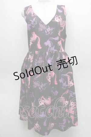 画像: Drug Honey / スケルトンチェシャワンピース  黒 S-25-09-10-051-PU-OP-AS-ZS