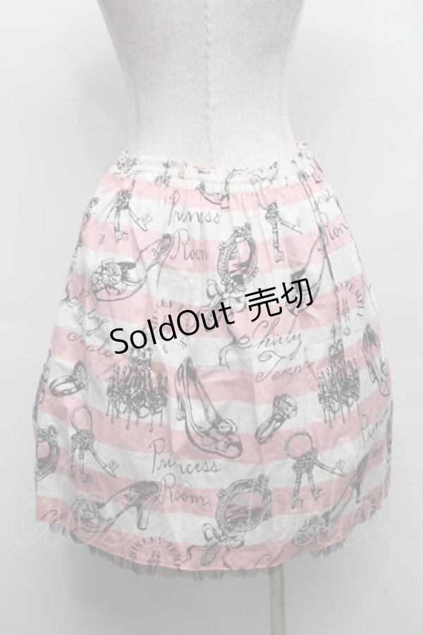 画像2: Shirley Temple / ボーダーptスカート  ピンク S-25-09-10-054-ET-SK-ET-ZS (2)