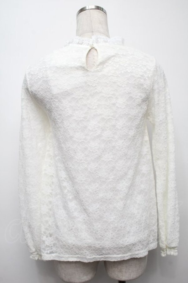 画像2: LOLITA / 総レーストップス  白 S-25-09-10-012-LO-TO-HR-ZT067 (2)