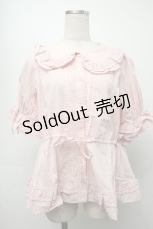 画像: Chalmiere / クラシックコットンブラウス  ピンク S-25-09-10-014-AX-BL-AS-ZS