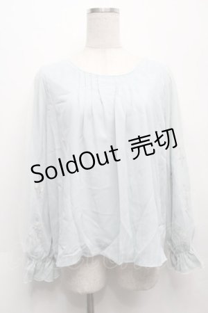 画像: axes femme / 花刺繍ｘチュールブラウス  グリーン S-25-09-10-017-AX-BL-AS-ZS