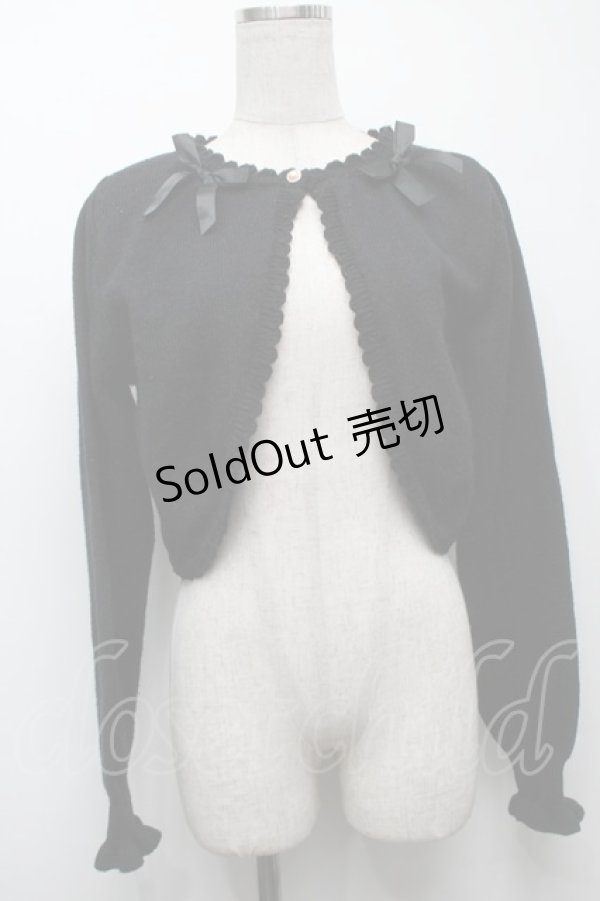 画像1: m petit by misako / リボンニットボレロ M 黒 S-25-09-10-029-LO-TO-AS-ZS (1)