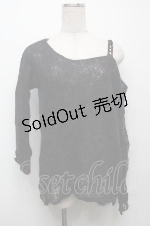 画像: ALGONQUINS / モヘアニット  黒 S-25-09-10-030-AL-TO-HR-ZS