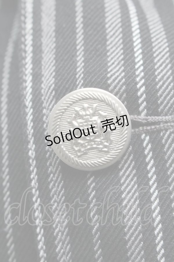 画像3: ALGONQUINS / レジメンタルコート  黒Ｘグレー S-25-09-10-031-AL-TO-HR-ZS (3)