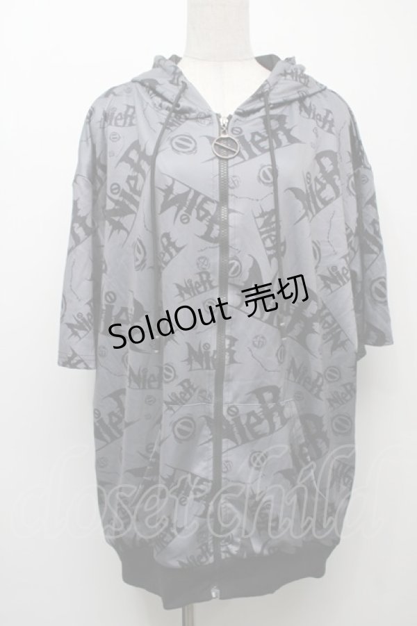 画像1: NieR Clothing / 転写ZIPパーカー  グレー S-25-09-10-032-PU-TO-HR-ZI (1)