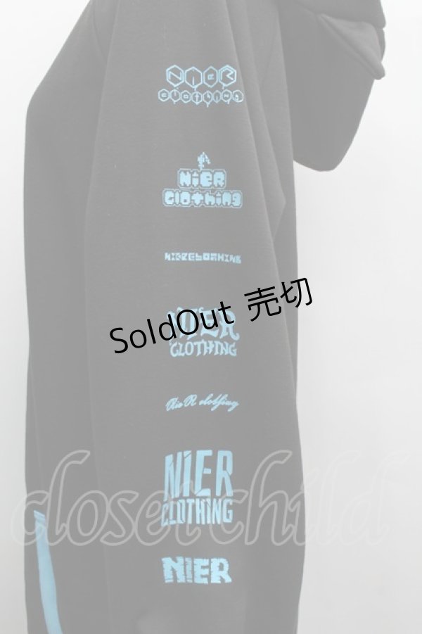 画像3: NieR Clothing / ネコミミフードパーカー  黒ｘブルー S-25-09-11-037-PU-TO-HR-ZI (3)
