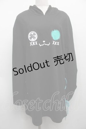 画像: NieR Clothing / シエルなりきりBRAID×WIDE SLEEVE PARKA【猫耳付き】 パーカー  黒ｘグリーン S-25-09-11-038-PU-TO-HR-ZI