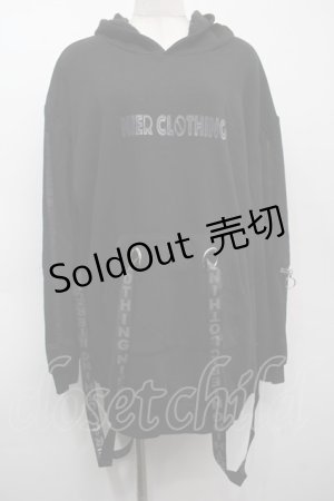 画像: NieR Clothing / 王冠ｘハートプリントプルオーバー  黒 S-25-09-11-042-PU-TO-HR-ZS