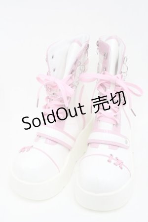 画像: LOLITAその他 / 厚底ブーツ 40 白ｘピンク S-25-09-11-006-LO-SH-HR-ZS