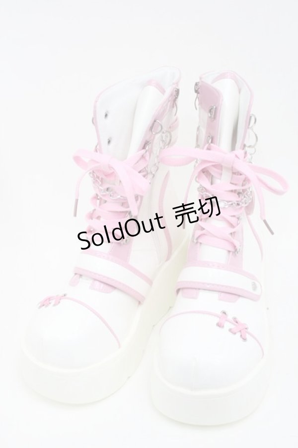 画像1: LOLITAその他 / 厚底ブーツ 40 白ｘピンク S-25-09-11-006-LO-SH-HR-ZS (1)