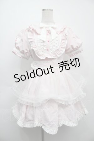 画像: MEWROCO / ナース風フリルワンピース  ピンク S-25-09-11-046-LO-OP-HR-ZS