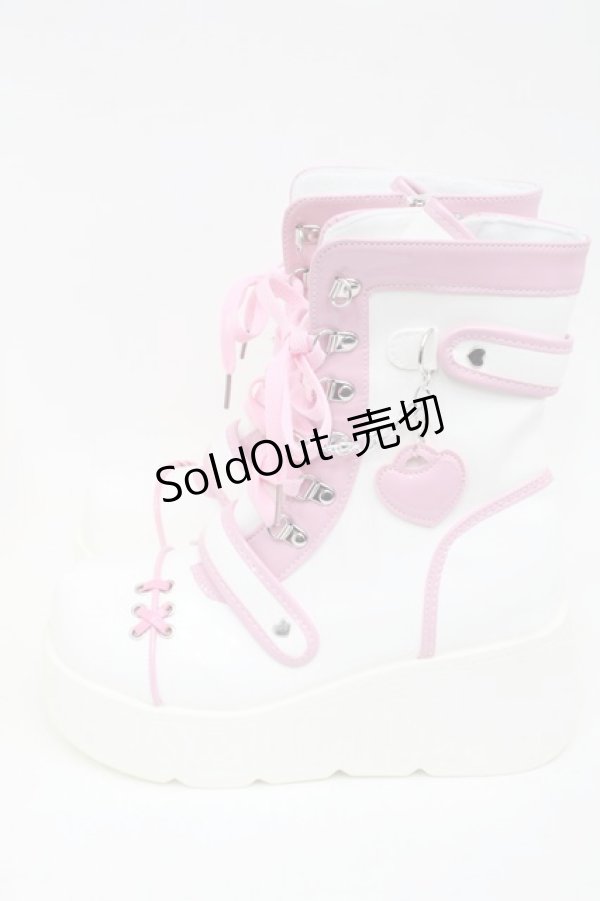 画像2: LOLITAその他 / 厚底ブーツ 40 白ｘピンク S-25-09-11-006-LO-SH-HR-ZS (2)