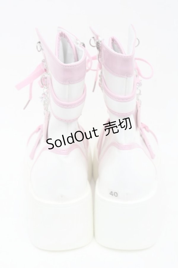 画像3: LOLITAその他 / 厚底ブーツ 40 白ｘピンク S-25-09-11-006-LO-SH-HR-ZS (3)