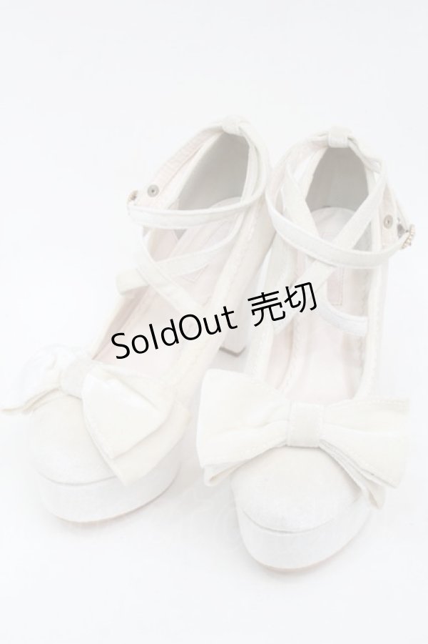 画像1: LIZ LISA / リボンベロアヒールパンプス  オフ S-25-09-11-007-LO-SH-HR-ZS (1)