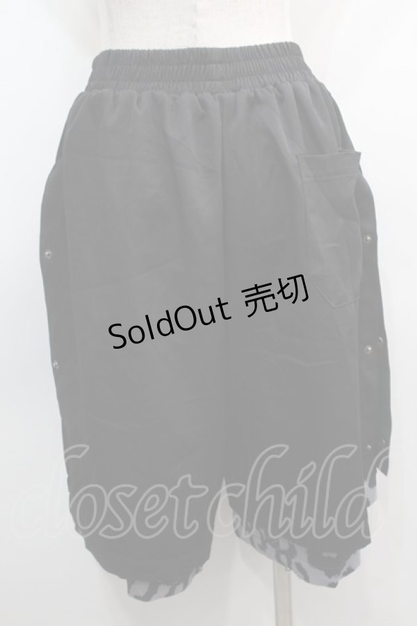 画像2: NieR Clothing / レオパードレイヤードパンツ  黒ｘグレー S-25-09-11-055-PU-PA-HR-ZS (2)