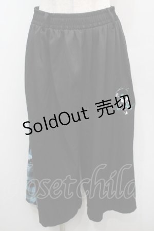 画像: NieR Clothing / シエル刺繍サイドZIPパンツ  黒ｘグリーン S-25-09-11-058-PU-PA-HR-ZS