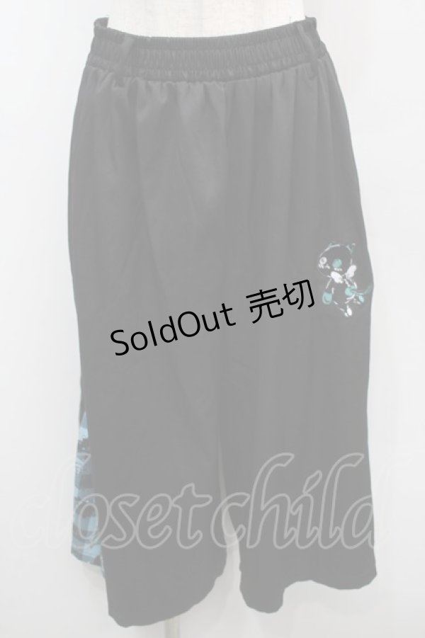 画像1: NieR Clothing / シエル刺繍サイドZIPパンツ  黒ｘグリーン S-25-09-11-058-PU-PA-HR-ZS (1)