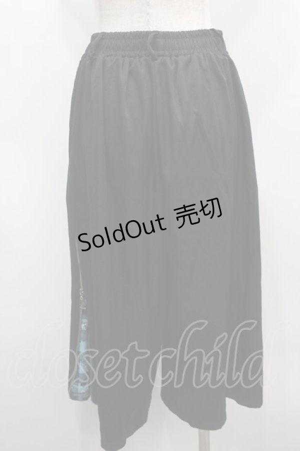 画像2: NieR Clothing / シエル刺繍サイドZIPパンツ  黒ｘグリーン S-25-09-11-058-PU-PA-HR-ZS (2)