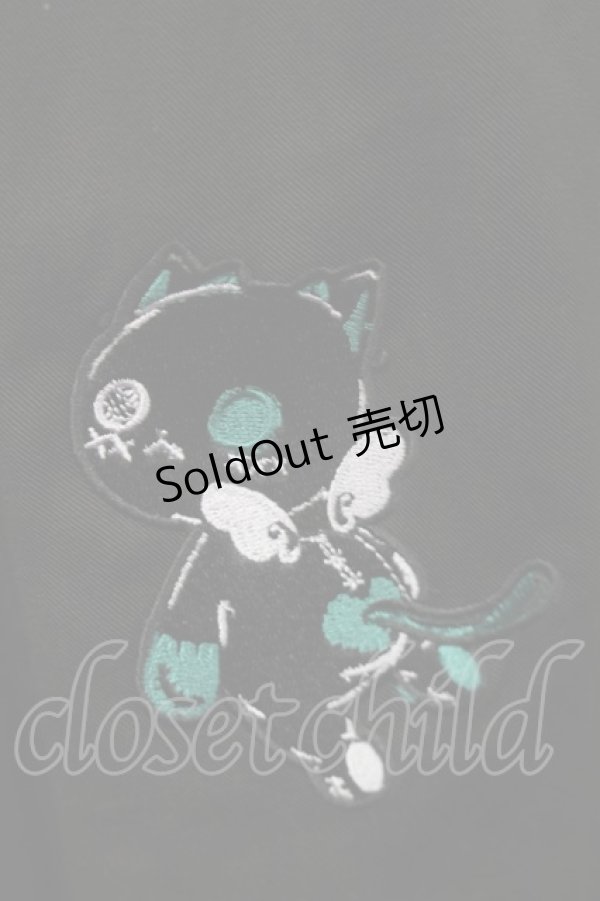 画像3: NieR Clothing / シエル刺繍サイドZIPパンツ  黒ｘグリーン S-25-09-11-058-PU-PA-HR-ZS (3)