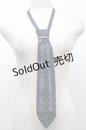 画像: Ozz Croce / チェーンデザインネクタイ  紺 S-25-09-11-011-OO-ZA-HR-ZS
