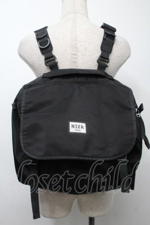 画像: NieR Clothing / ロゴリュック  黒 S-25-09-11-012-PU-BG-HR-ZS