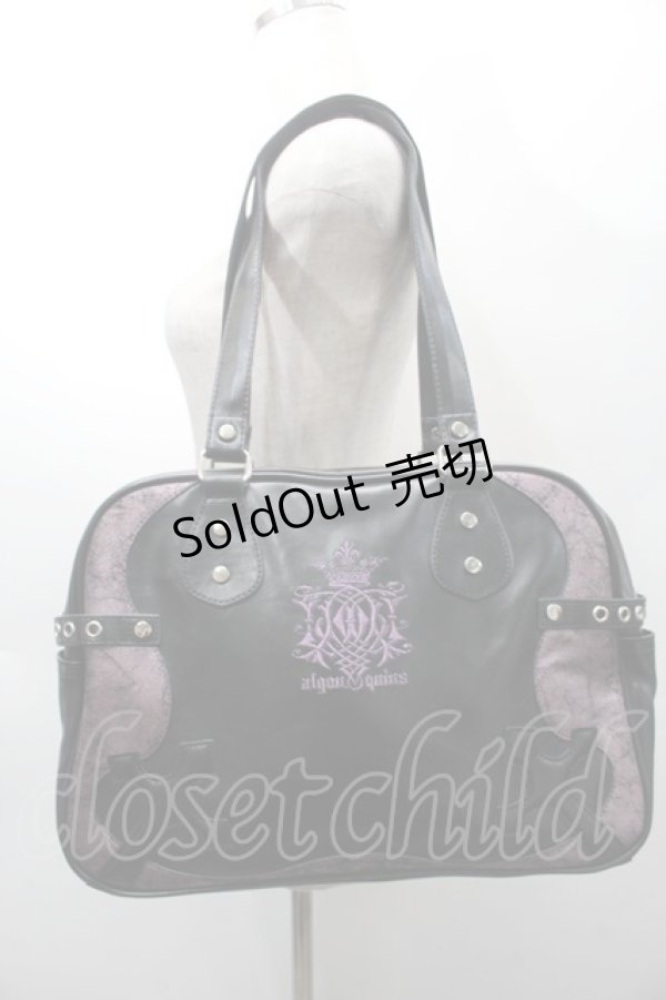 画像1: ALGONQUINS / 刺 Ｘクロスバッグ  黒Ｘ紫 S-25-09-11-013-AL-BG-HR-ZS (1)