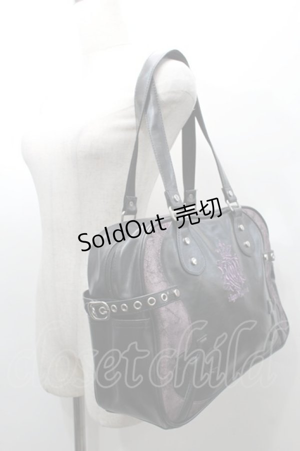 画像2: ALGONQUINS / 刺 Ｘクロスバッグ  黒Ｘ紫 S-25-09-11-013-AL-BG-HR-ZS (2)