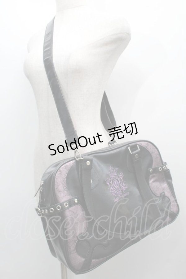 画像4: ALGONQUINS / 刺 Ｘクロスバッグ  黒Ｘ紫 S-25-09-11-013-AL-BG-HR-ZS (4)