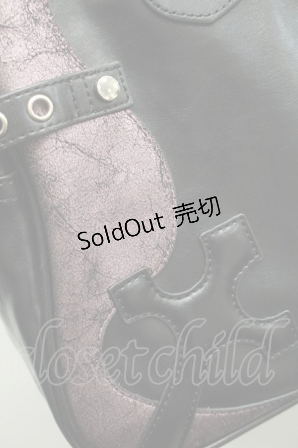 画像6: ALGONQUINS / 刺 Ｘクロスバッグ  黒Ｘ紫 S-25-09-11-013-AL-BG-HR-ZS (6)