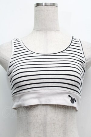 画像: NieR Clothing / リブトップス  白ｘ黒 S-25-09-11-014-PU-TO-HR-ZS