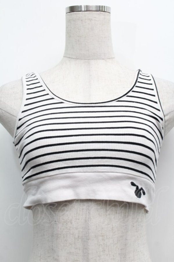 画像1: NieR Clothing / リブトップス  白ｘ黒 S-25-09-11-014-PU-TO-HR-ZI (1)