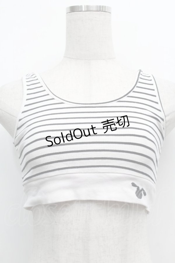 画像1: 【SALE】NieR CLOTHING / リブトップス  白ｘ黒 S-25-09-11-014-PU-TO-HR-ZT179 (1)