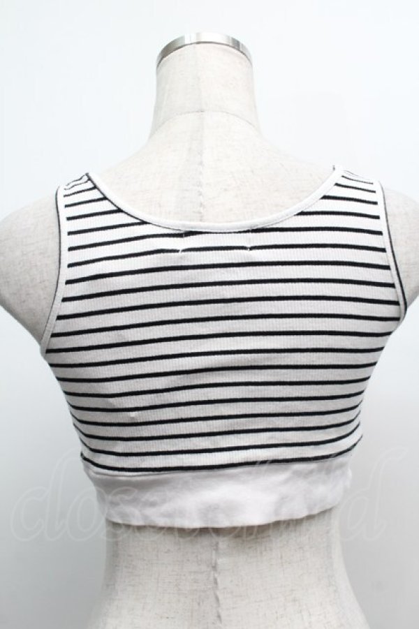 画像2: NieR Clothing / リブトップス  白ｘ黒 S-25-09-11-014-PU-TO-HR-ZI (2)