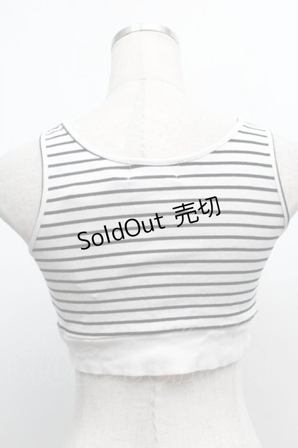画像2: 【SALE】NieR CLOTHING / リブトップス  白ｘ黒 S-25-09-11-014-PU-TO-HR-ZT179 (2)