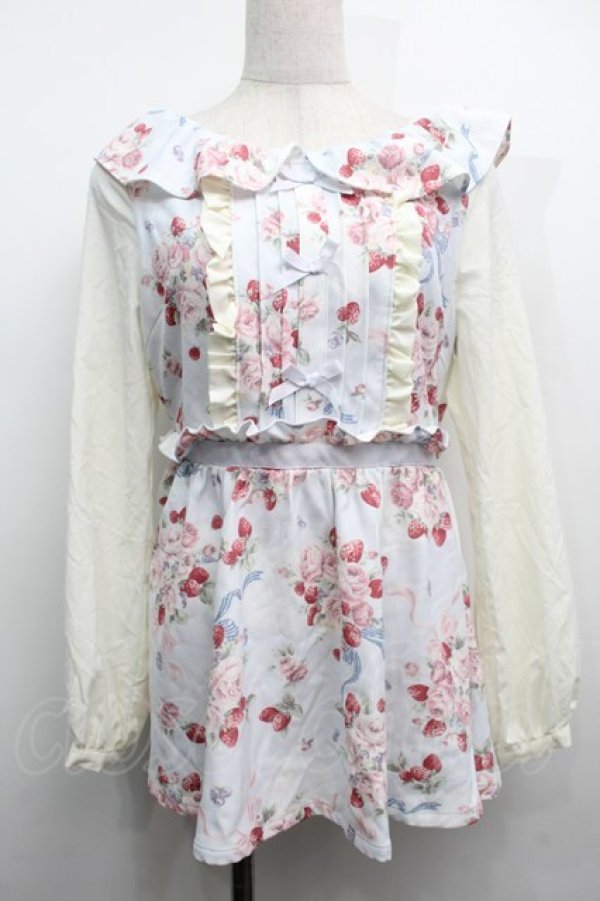 画像1: LIZ LISA / ベリーブーケ柄トップス  サックス S-25-09-11-017-LO-TO-HR-ZS (1)