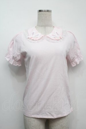 画像: Nile Perch / 三角えりパフカットソー  ピンク S-25-09-11-020-LO-TO-HR-ZS