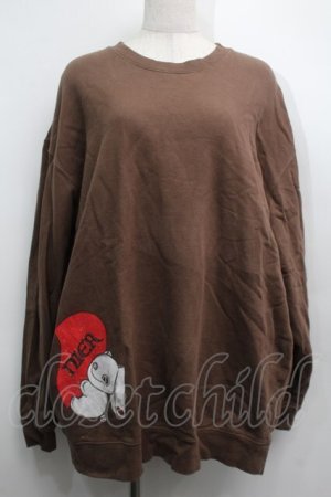 画像: NieR Clothing / プリントスウェットトップス  茶 S-25-09-11-021-PU-TO-HR-ZS