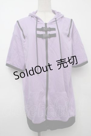 画像: NieR Clothing / ベルトデザインパーカー  ラベンダー S-25-09-11-022-PU-TO-HR-ZI