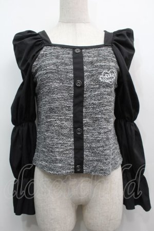 画像: NieR Clothing / 切替長袖トップス  黒ｘグレー S-25-09-11-025-PU-TO-HR-ZS
