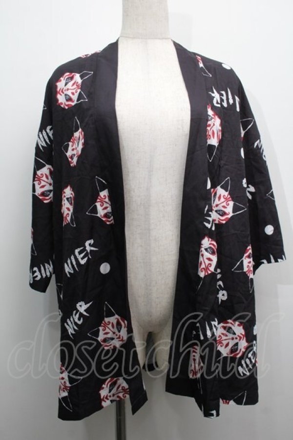 画像1: NieR Clothing / 九尾の狐半袖羽織  黒 S-25-09-11-029-PU-TO-HR-ZI (1)